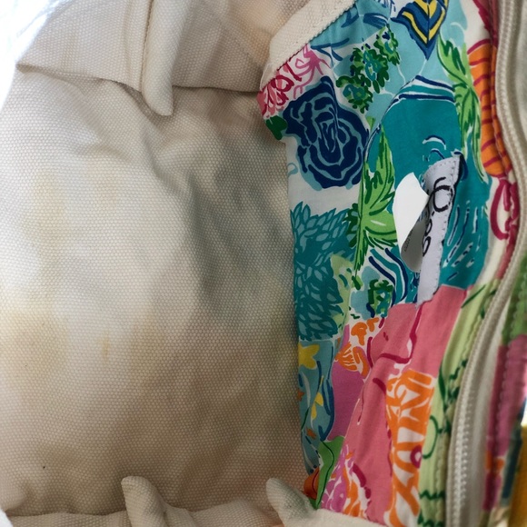Lilly Pulitzer VINTAGE canvas patchwork tote purse - Picture 3 of 6